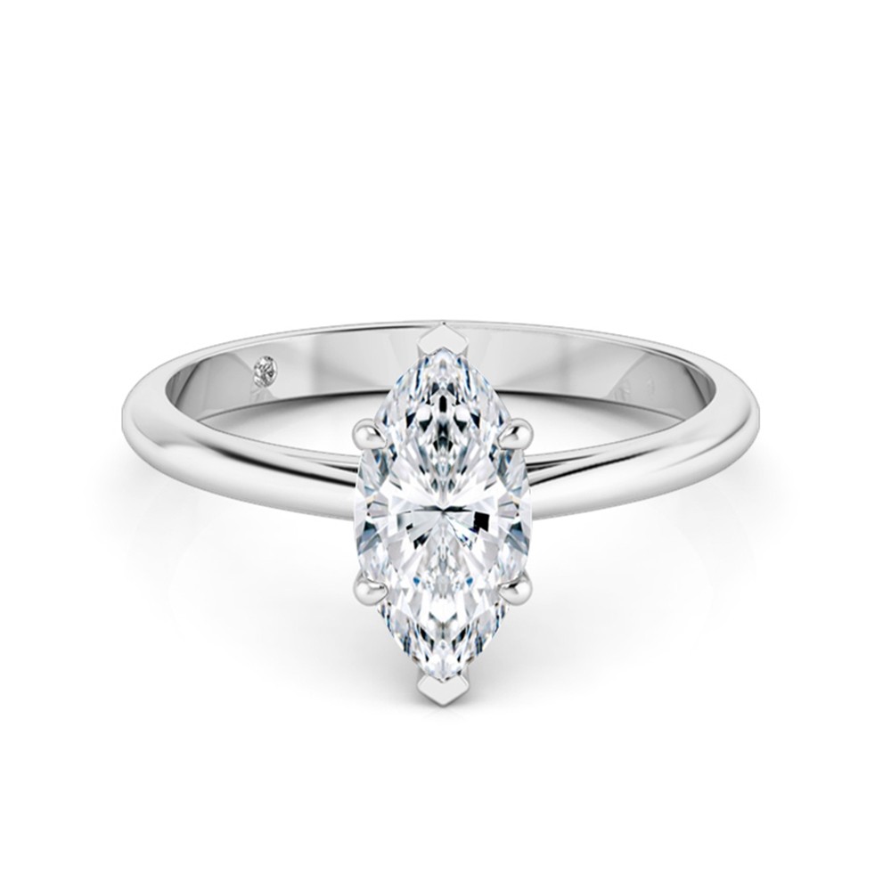 Marquise Cut Solitaire Diamond Engagement Ring Platinum