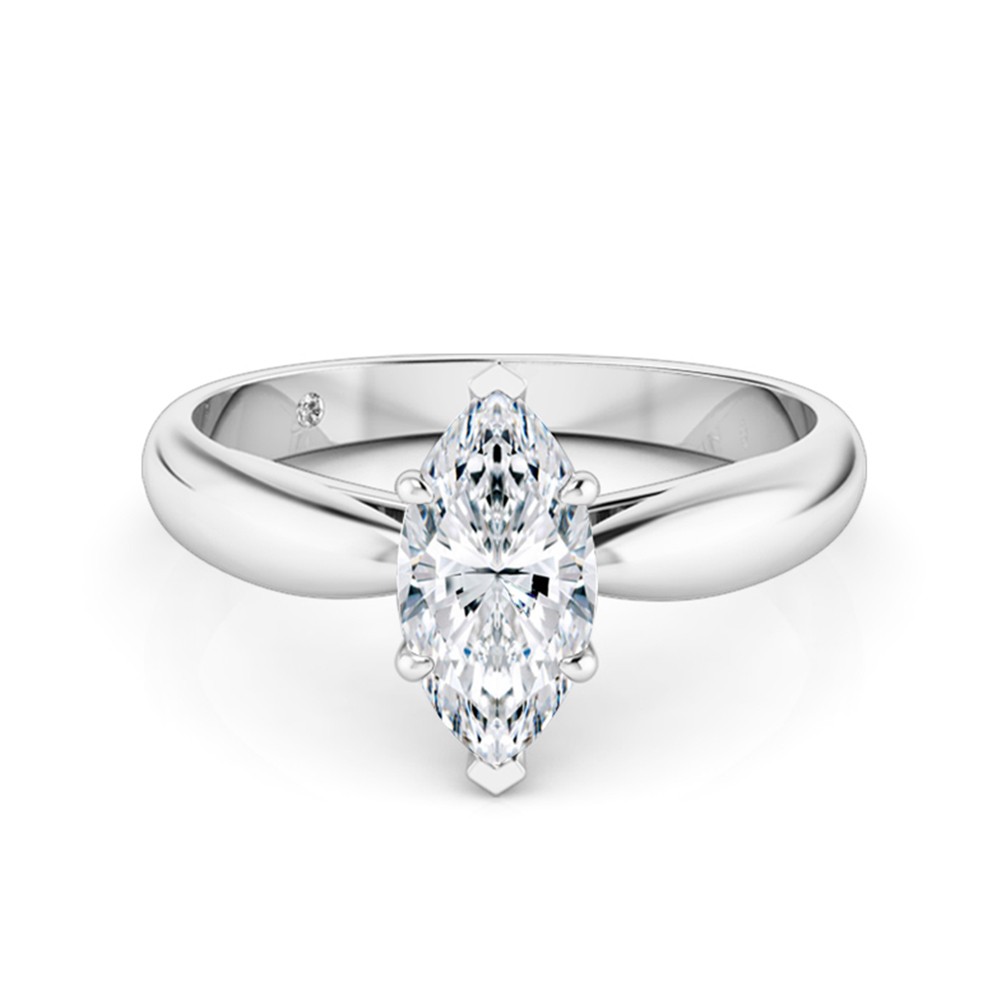 Marquise Cut Solitaire Diamond Engagement Ring Platinum