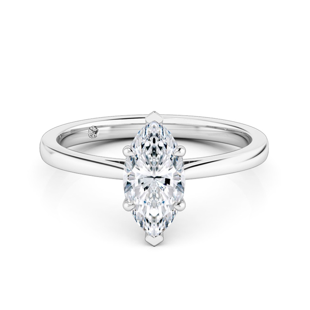 Marquise Cut Solitaire Diamond Engagement Ring Platinum