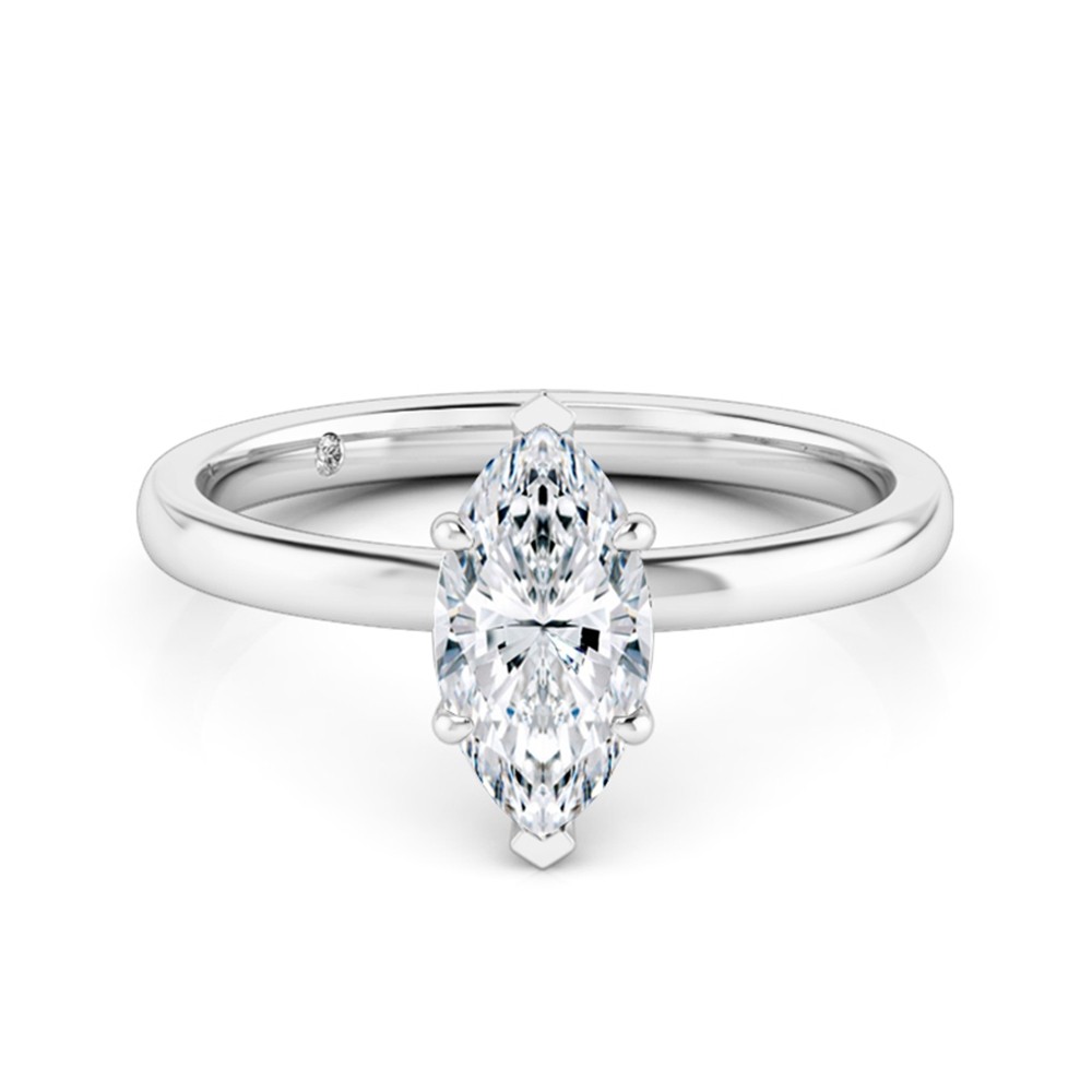 Marquise Cut Solitaire Diamond Engagement Ring Platinum